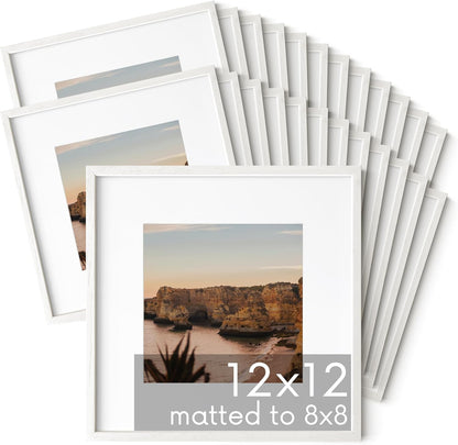 HAUS AND HUES Square Picture Frames 12 x 12 Set of 25 - Photo Gallery Wall Frame Set, Wood Frames
