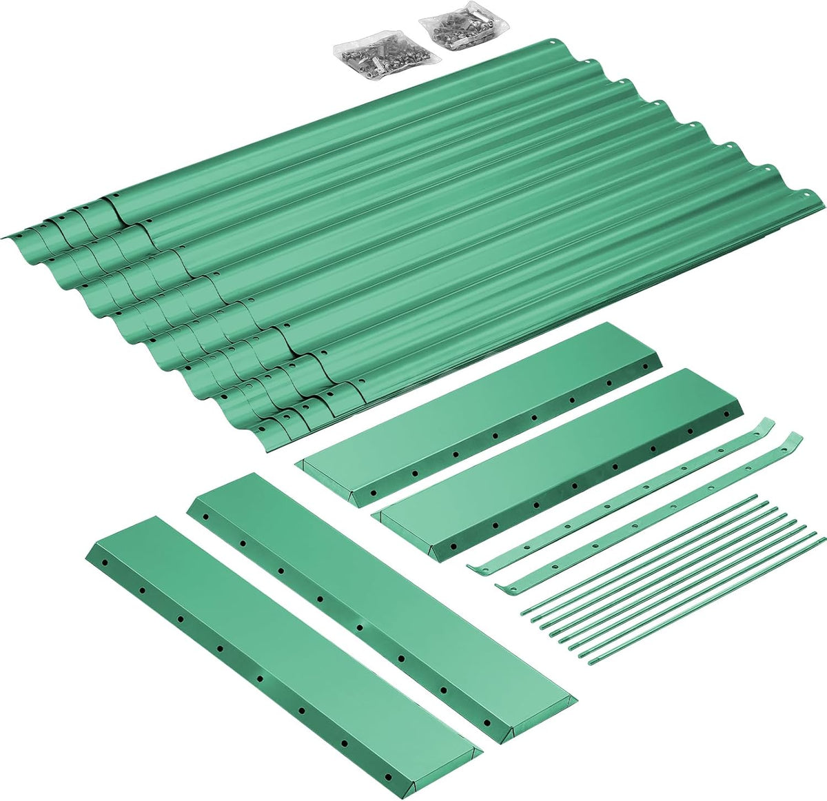 Land Guard 8×4×2 ft Galvanized Raised Garden Bed Kit, Galvanized Planter Raised Garden Boxes