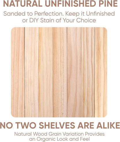 Homeforia Wood 48 inch Floating Shelf, High End Solid Natural Wood 48inch Floating Shelves for Wall