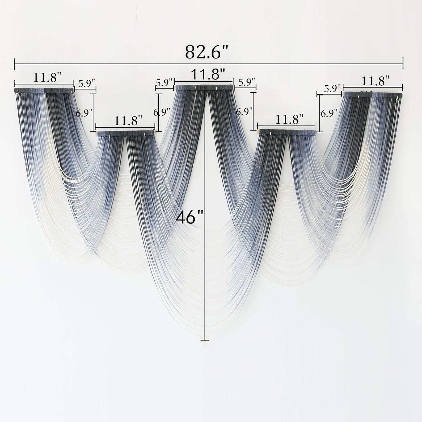 IOWER Large Macrame Wall Hanging Decor Dip-Dyed Macrame Wall Decor Wall Art Craftsmanship Fiber Art