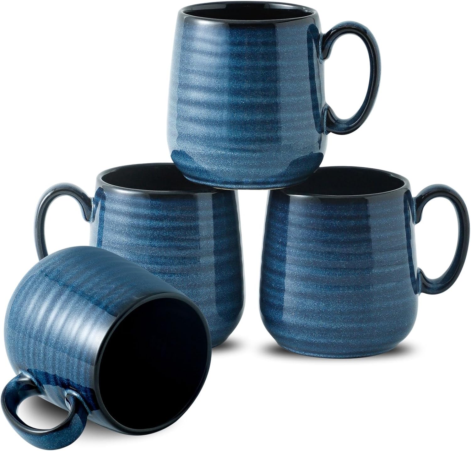 Hasense Small Coffee Mugs 8 oz, Ceramic Cappuccino Cups Set of 4, Espresso Mug with Handle for