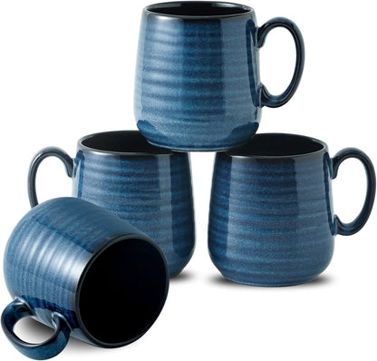 Hasense Small Coffee Mugs 8 oz, Ceramic Cappuccino Cups Set of 4, Espresso Mug with Handle for
