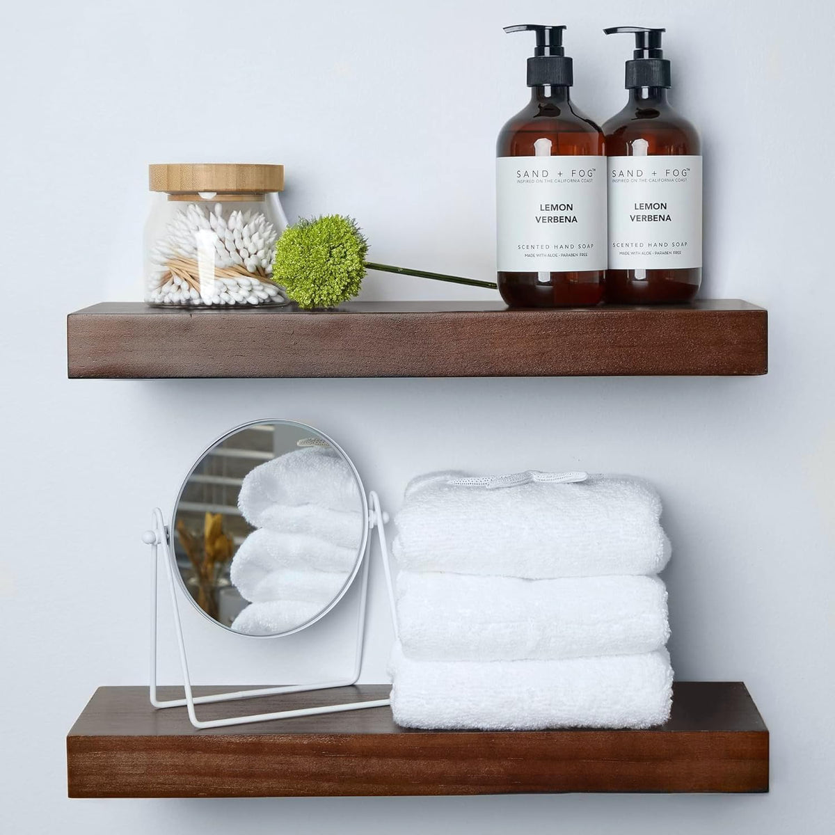 Homeforia Walnut 18 inch Floating Shelf, High End Solid Real Wood 18inch Floating Shelves for Wall