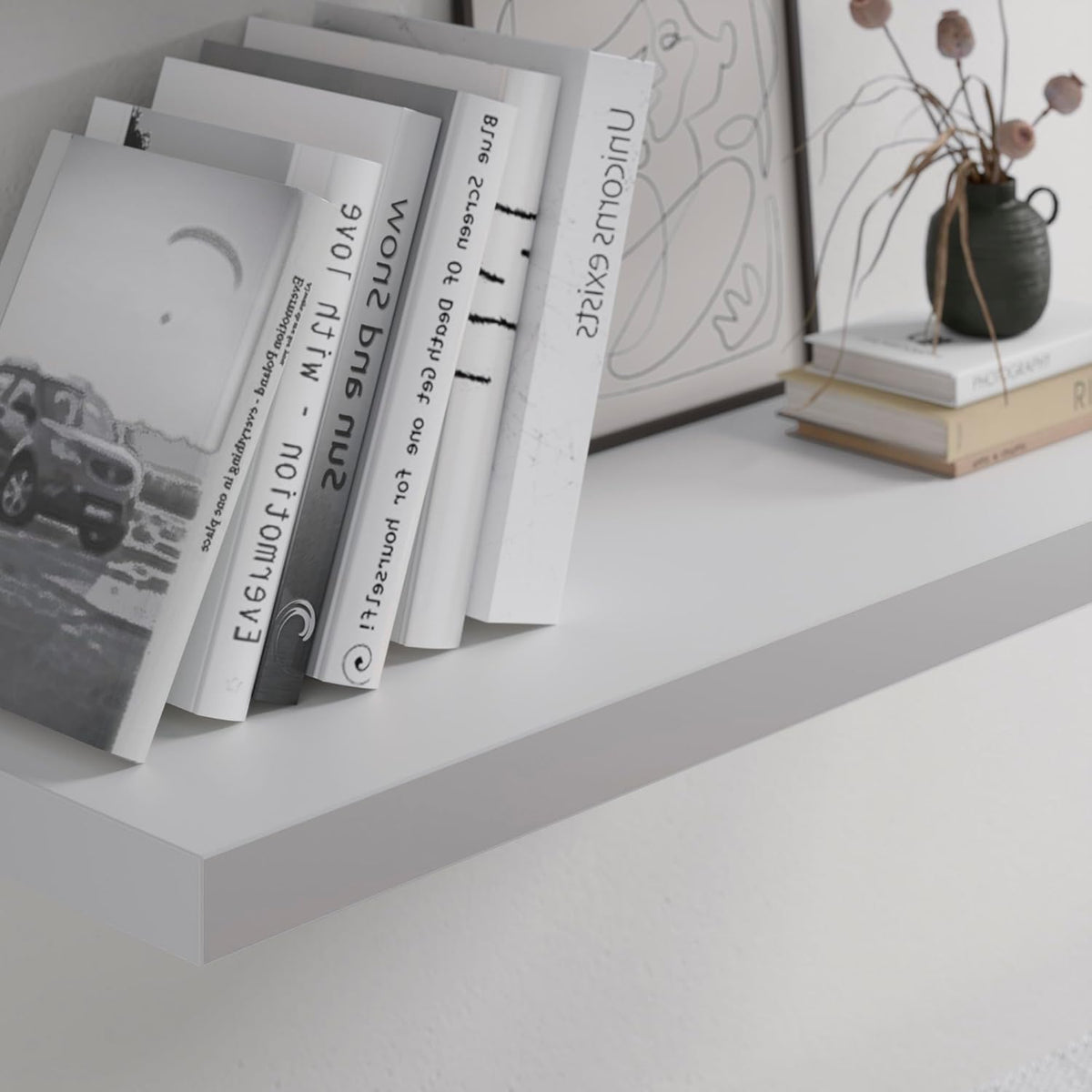 Floating Shelf, Set of 2 Wall Shelf, 36 in W x 12.75 in D x 2 in H Wooden Floating Wall Shelf with