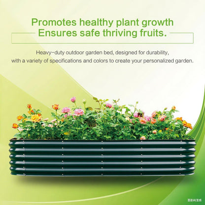 Gardmax Galvanized Raised Garden Bed, Lightweight Planter Boxes Outdoor with Easy Assembly, Large