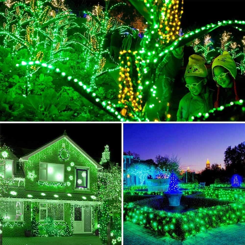 Joomer Green Solar Christmas Lights, 2 Pack Total 144FT 400 LED 8 Modes Waterproof Solar Christmas