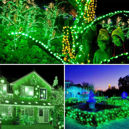 Joomer Green Solar Christmas Lights, 2 Pack Total 144FT 400 LED 8 Modes Waterproof Solar Christmas