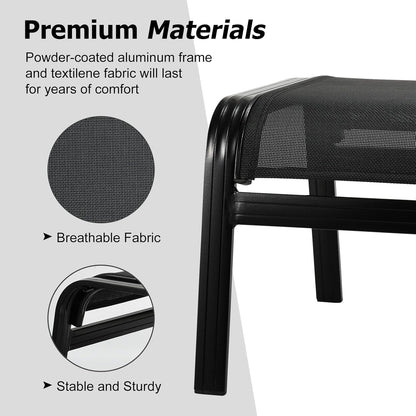 Patio Footstools Outdoor Foot Rest Aluminum Patio Ottomans Portable Seat Wicker Furniture Stackable