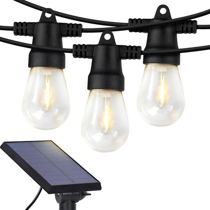 Brightech Ambience Pro Solar Powered Outdoor String Lights -27 ft Commercial Grade Waterproof