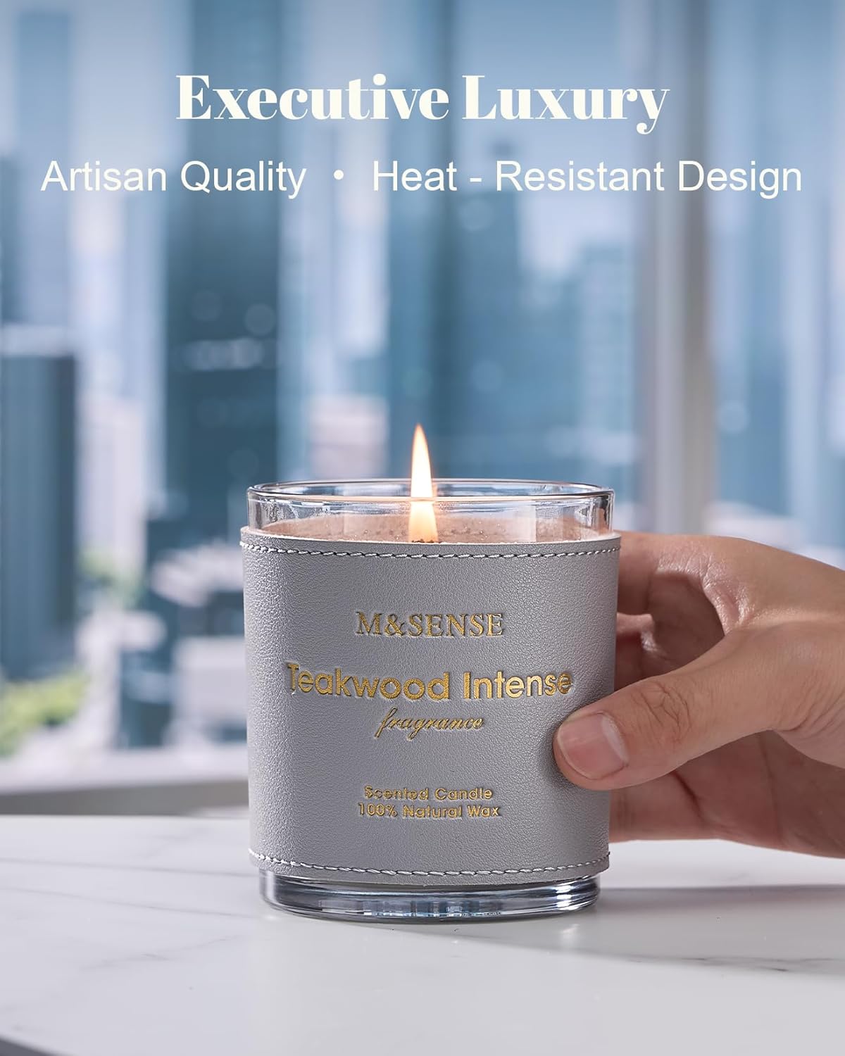 M&SENSE Mint Lavender Scented Soy Candles - Vegan, Heavy Scented, No Toxin Relaxing Candles for