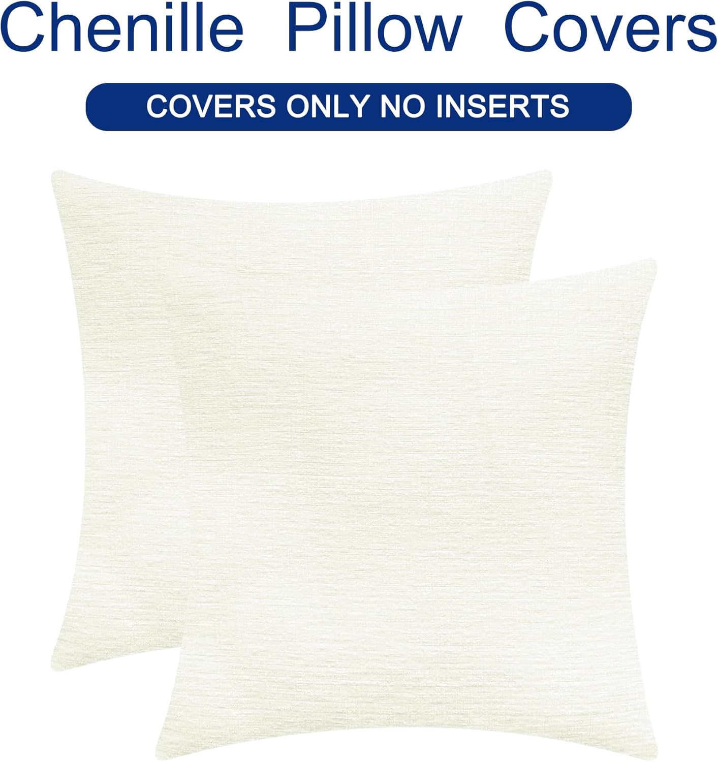 CaliTime Throw Pillow Covers Decorative 16 X 16 Inches Pack of 2 Cozy Chenille Cushion Case for