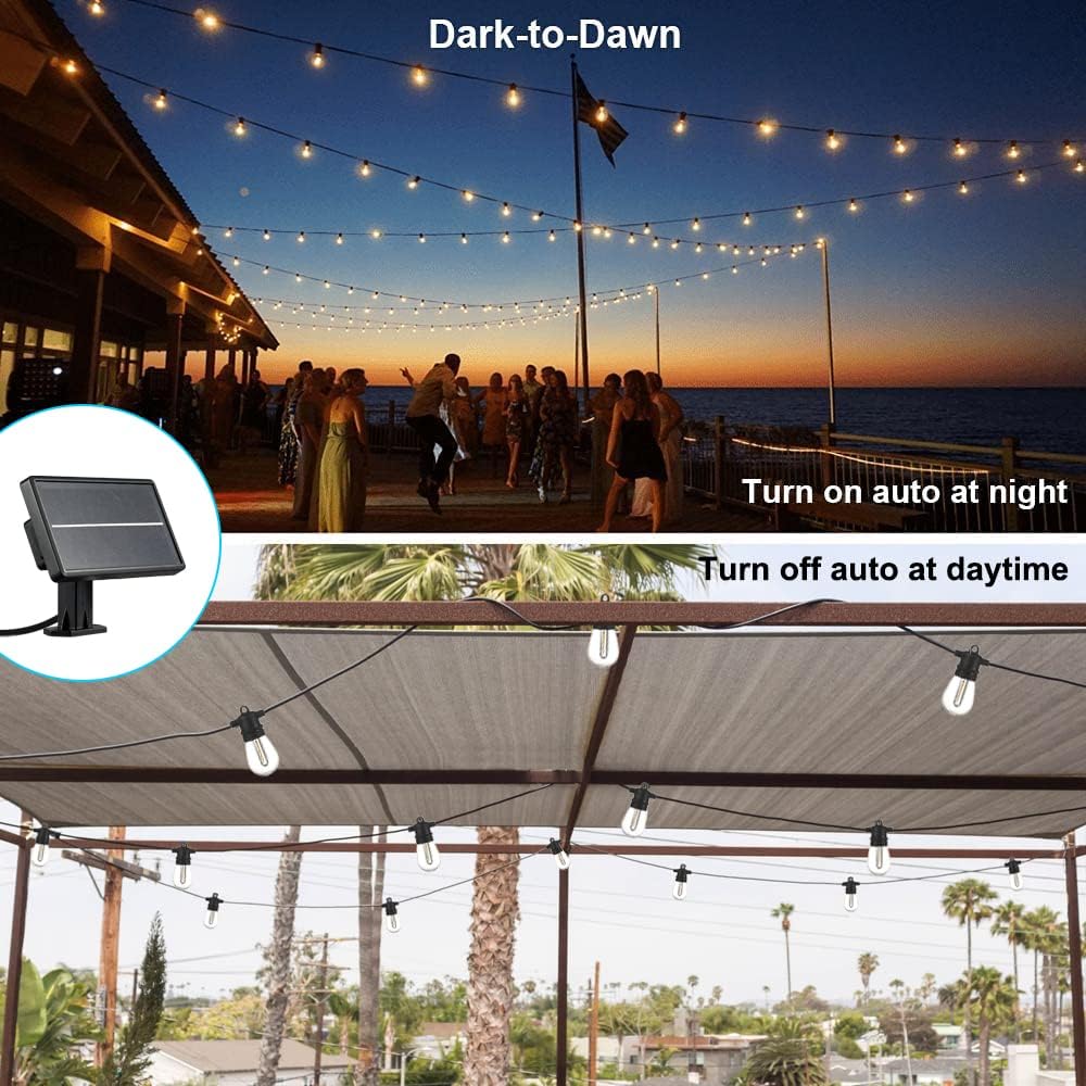 SUNTHIN 24ft Solar String Lights, USB Rechargeable Solar Outdoor Lights with Waterproof &