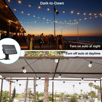 SUNTHIN 24ft Solar String Lights, USB Rechargeable Solar Outdoor Lights with Waterproof &