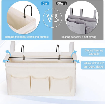 Bedside Storage Caddy/Bedside Hanging Storage Bag for Headboards Bunk Beds Dorm Rooms Book Phone