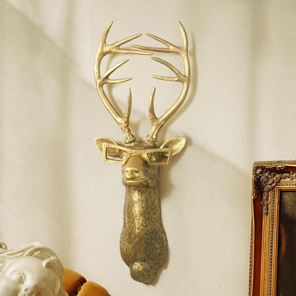 Animal Heads Wall Decor, Faux Deer Head Mount, Animal Sculptures Wall Decor, Resin Animal Head Wall