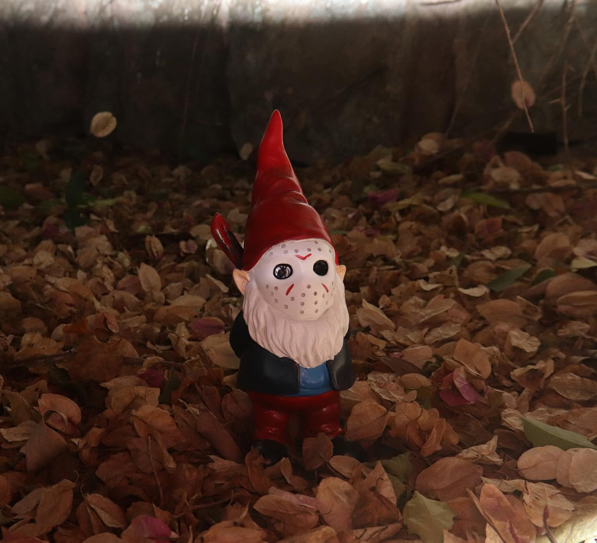 Horror Garden Gnome Decor - 5.5" Halloween Outdoor Statue, Spooky Valentines Gifts & Creepmas