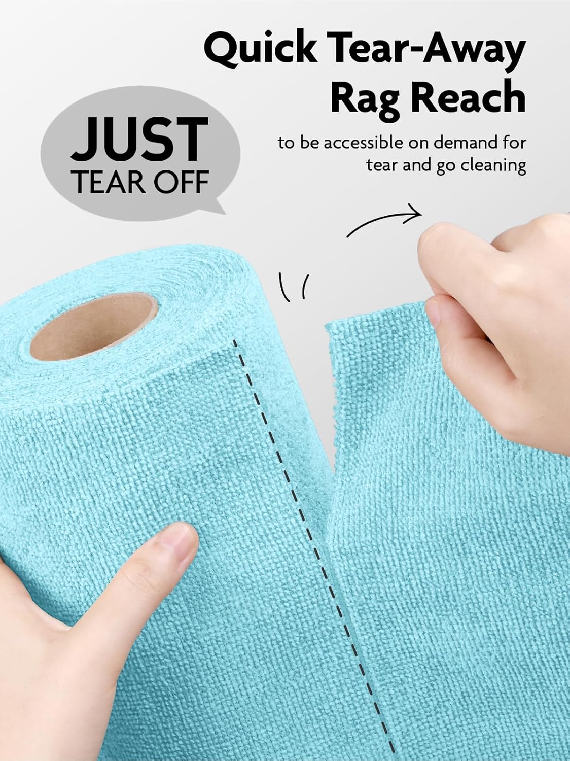 Fantasticlean Microfiber Cleaning Cloth Roll -60 Pack, Tear Away Microfiber Towels, 12" x 12"