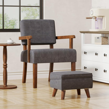 Oversize Accent Chair with Soft Seat and Armrests for Living, Dinning, Bedroom, Reading, Waiting