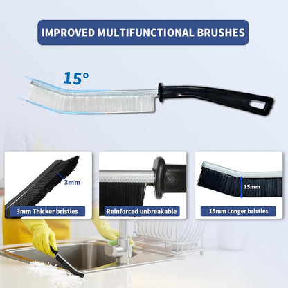 3 Pcs Cleaning Brushes for Household - Crevice Brush for Scrub Small Spaces, Toilet Cleaning Tool