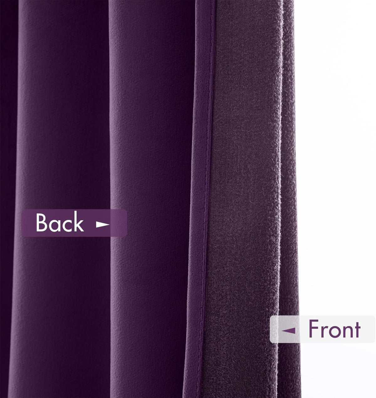 MIULEE Purple Velvet Curtains Thermal Insulated Blackout Curtain Drapes for Bedroom Living Room