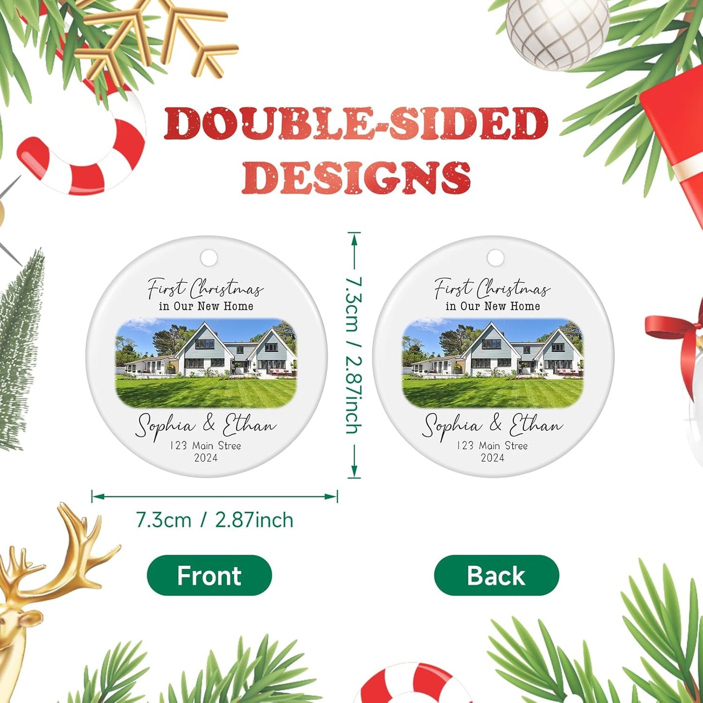 Personalized First Christmas in Our New Home Ornament 2025, New House Address Christmas Ornaments