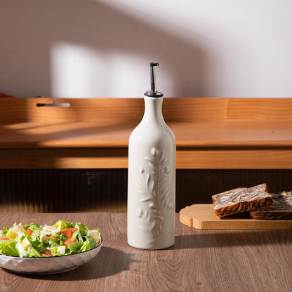 Sweejar Large Olive Oil Dispenser Bottle with Spout, 24 Oz Ceramic Oil Dispenser for Kitchen