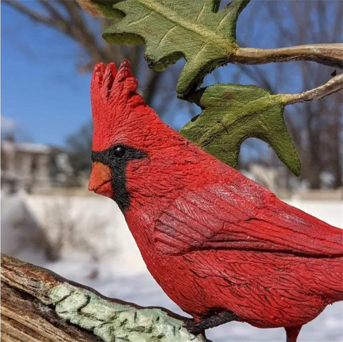 Cardinal Wood Carving - Handmade 'Cardinals Appear When Angels are Near', Unique Original Art