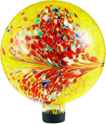 VOREEN 10-Inch Glass Gazing Ball, Outdoor Gazing Globe, Reflective Ball Yard Decoration for Homes