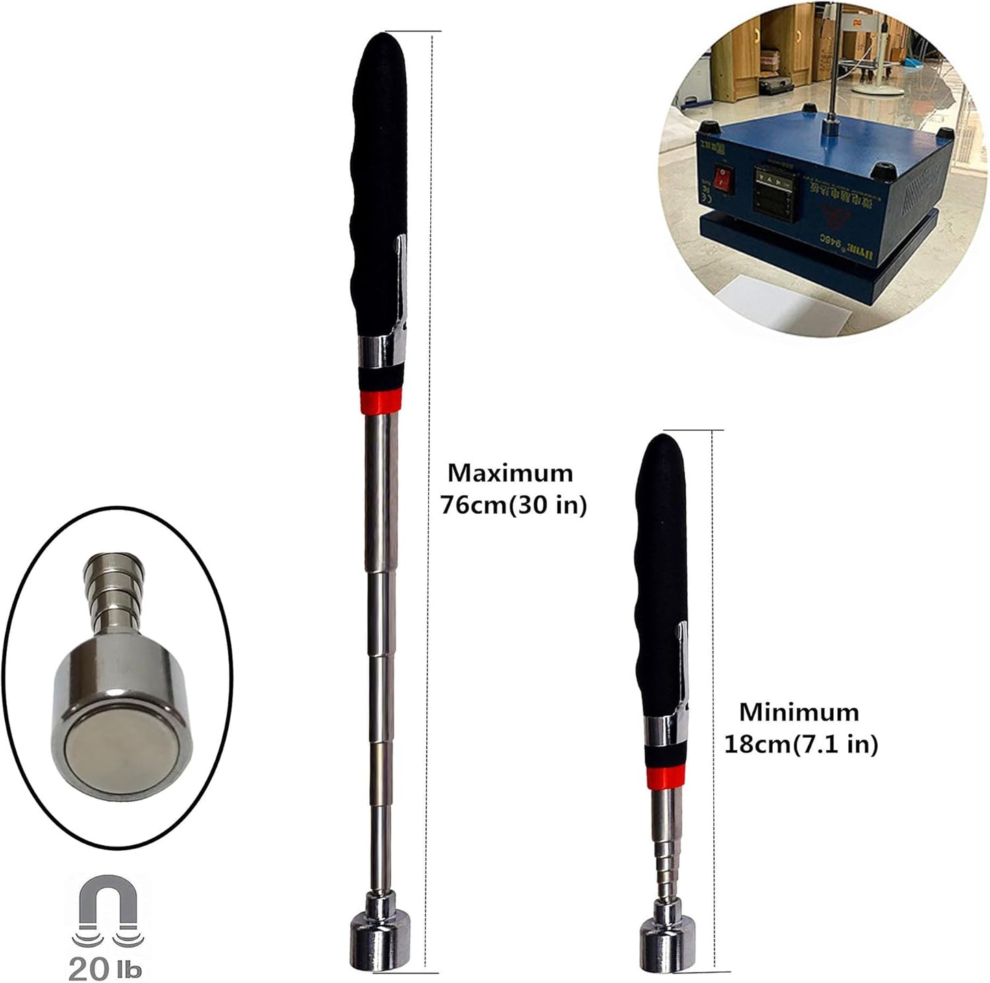 Telescoping Heavy Magnetic pickup Tool 41" long 35lb,25lb,20lb, 16lb suction magnets tools magnet