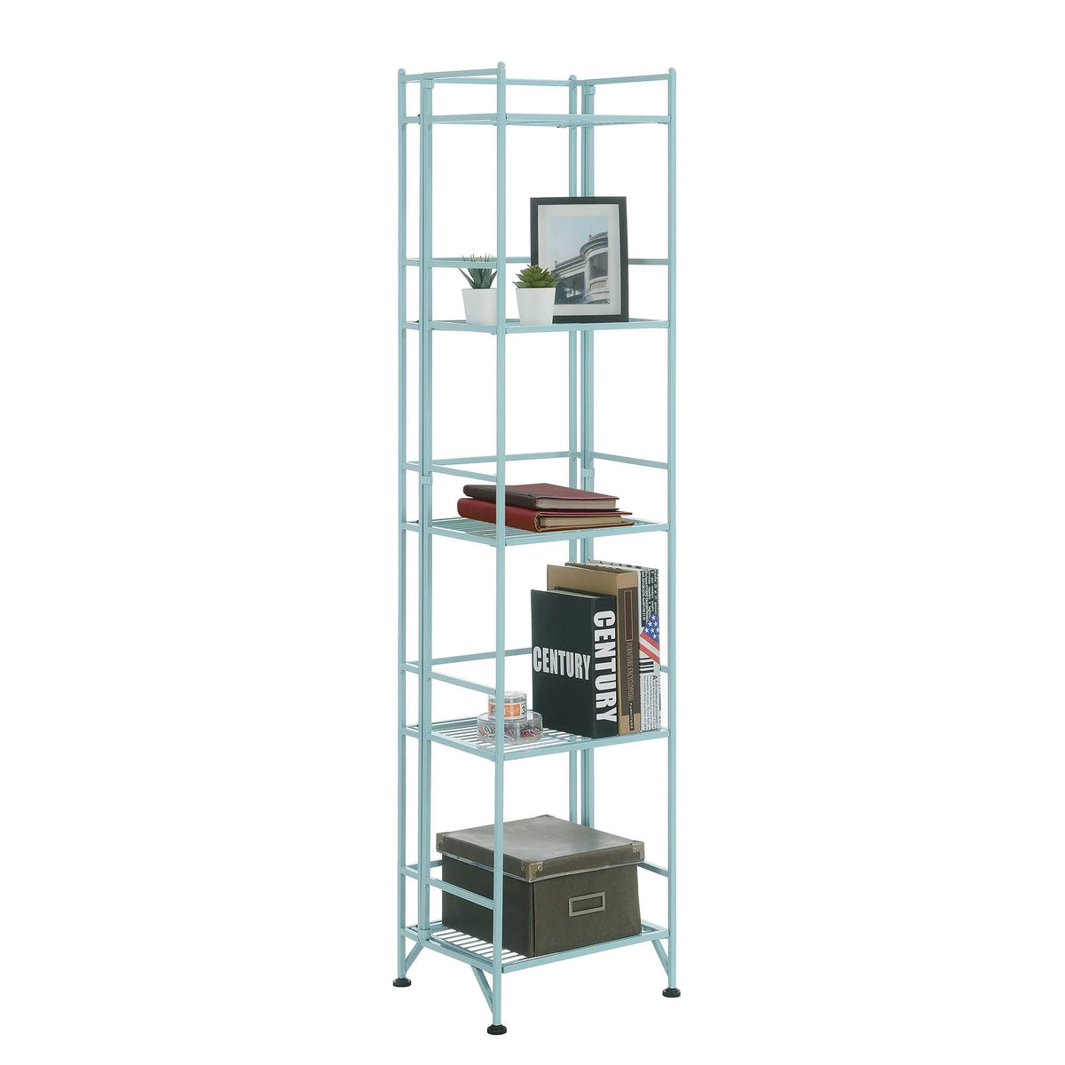 Convenience Concepts Xtra Storage Shelves - 5-Tier Folding Metal Storage Shelves, Closet Organizer