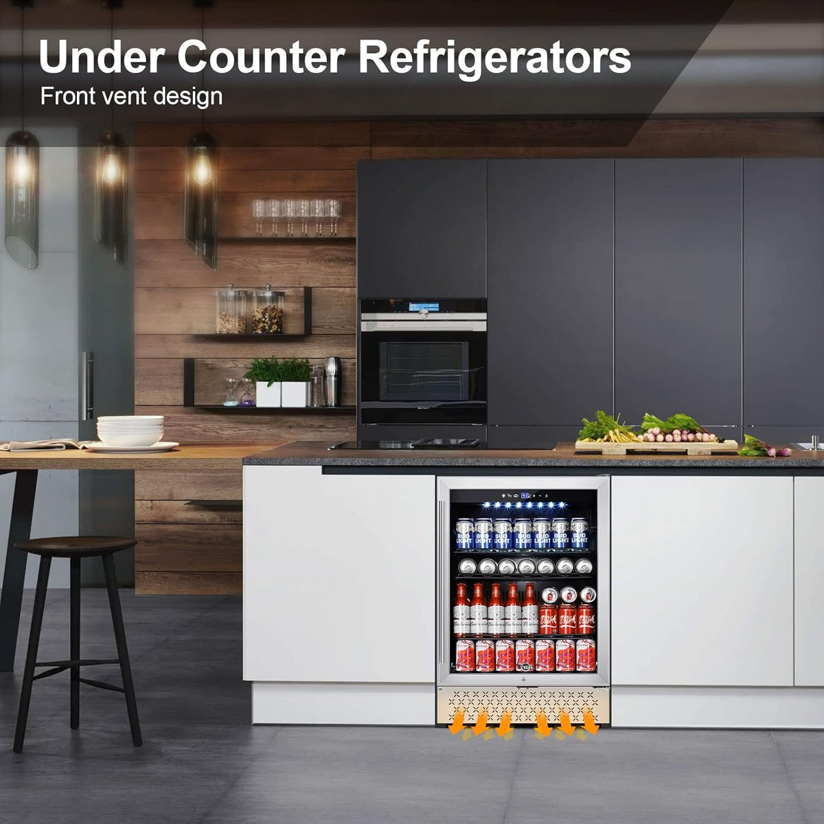 Tylza Beverage Refrigerator 24 Inch, 190 Can Built-in/Freestanding Beverage Cooler Fridge with