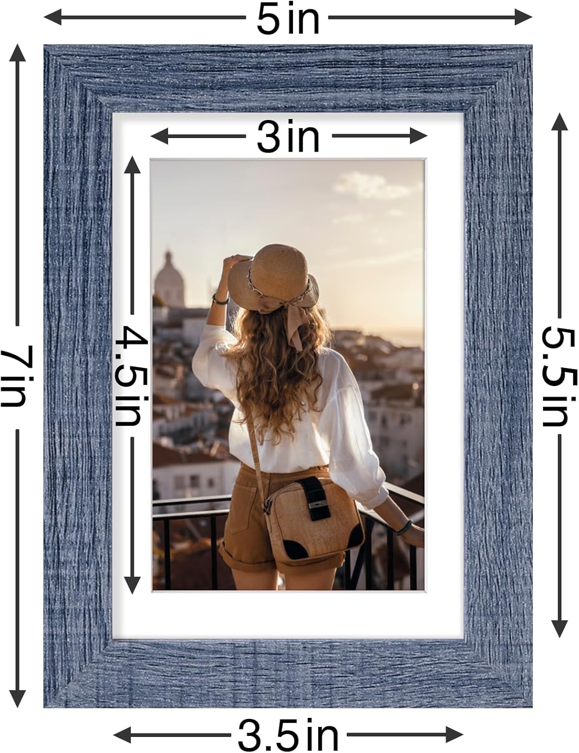 Vittanly 4x6 Picture Frames Set of 9, Shatter Resistant Plexiglass, Display 3.5x5 Pictures with Mat