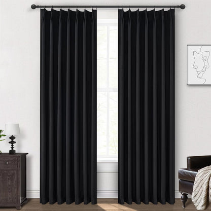 Blackout Curtains 84 Inches Long, Complete Black Out Curtains for Bedroom/Sliding Glass Door 7ft