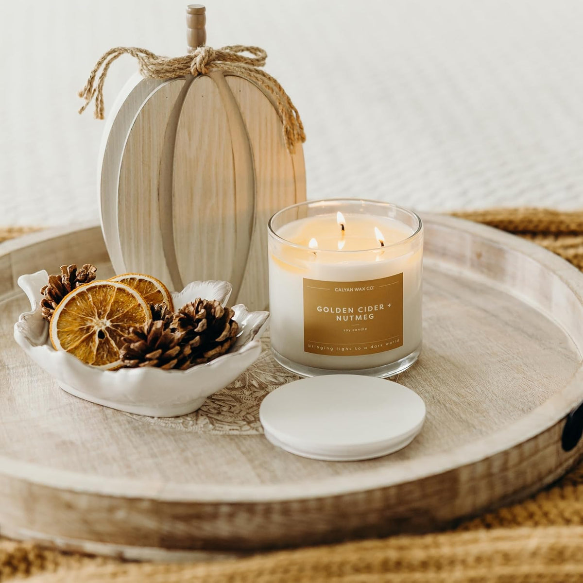 Calyan Wax Co. Holiday Scented Candle Set, Holiday Bundle of 4 Scented Candles, Bulk 3 Wick