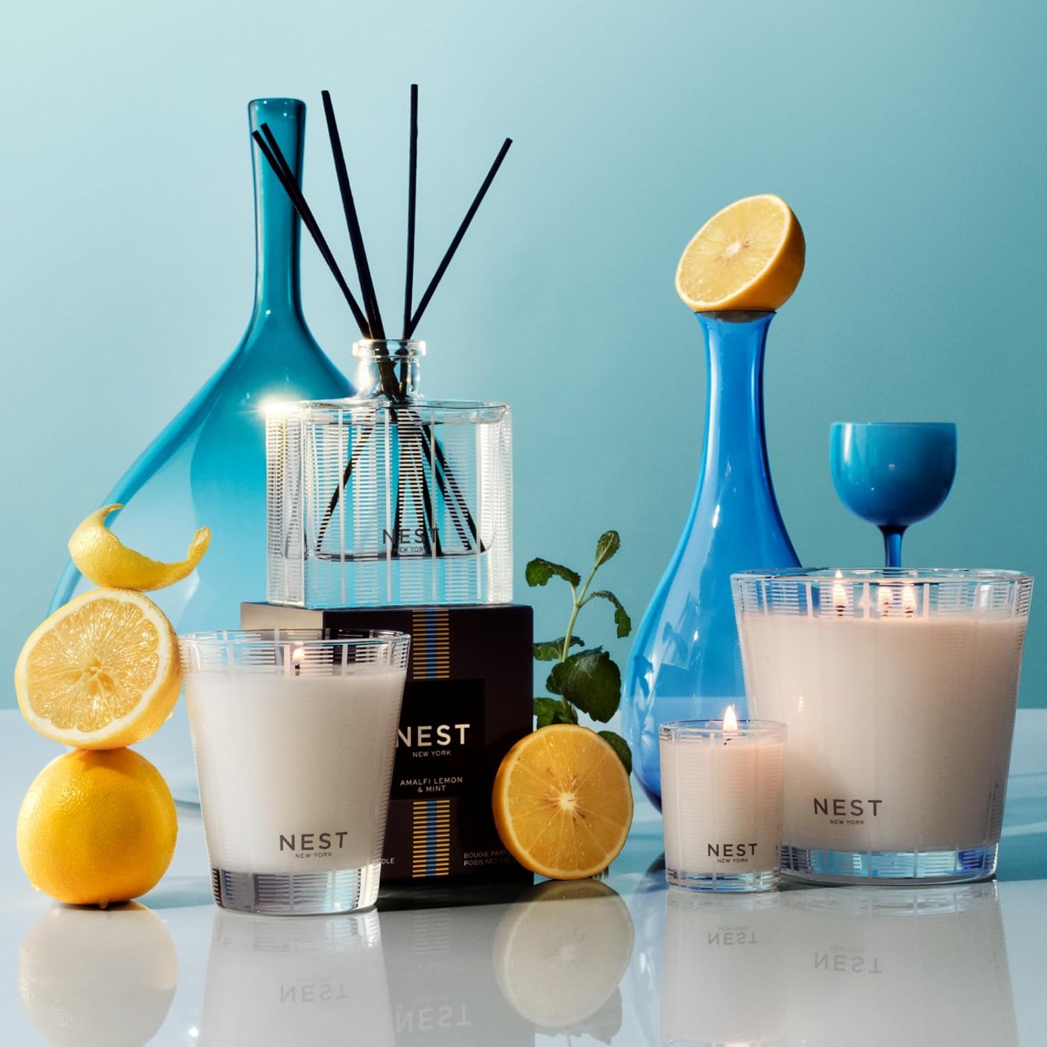 NEST New York Scented Classic Candle, Amalfi Lemon & Mint - 8.1 oz - Up to 60-Hour Burn Time