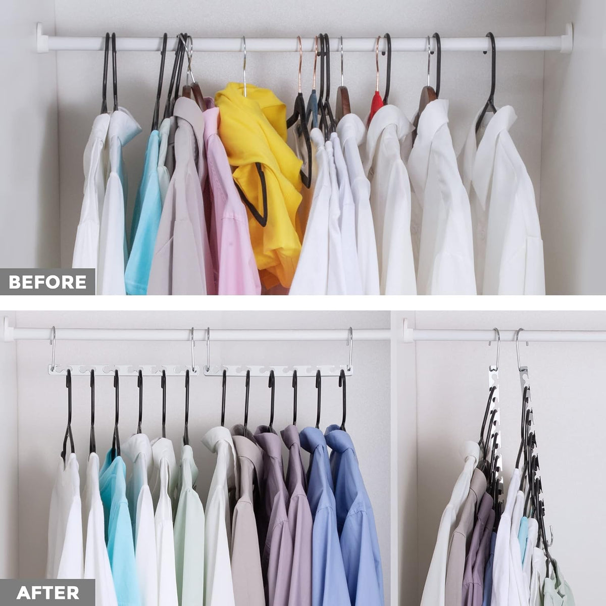 HOUSE DAY Space Saving Hangers for Clothes 20 Pack, Heavy Duty Hanger Organizer | 30 Lbs Capacity