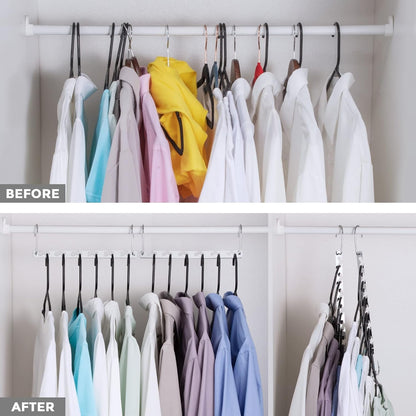 HOUSE DAY Space Saving Hangers for Clothes 6 Pack, Heavy Duty Hanger Organizer | 30 Lbs Capacity |