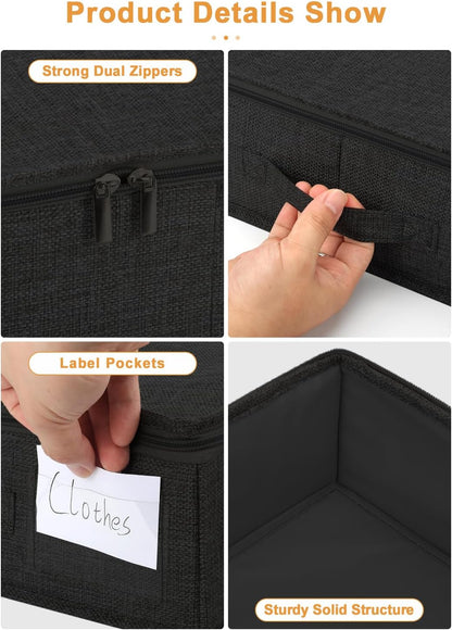 punemi Under Bed Storage Containers, 4.5 Inches Tall Low Profile Underbed Clothes Storage Organizer