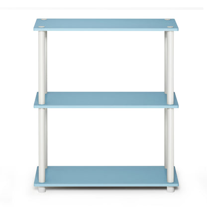 Furinno TURN-N-TUBE Storage Shelves, 3-Tier Book Shelf, Corner Shelf, Toolless Open Shelves, for