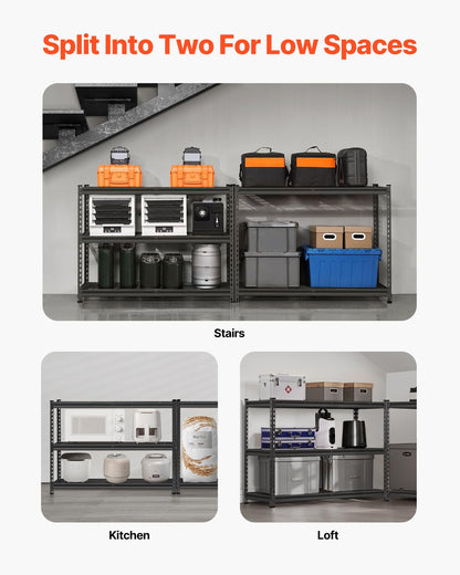 VEVOR Storage Shelves, 2500 lbs, 5 Tier Heavy Duty Garage Shelving, 18" D x 48" W x 72" H