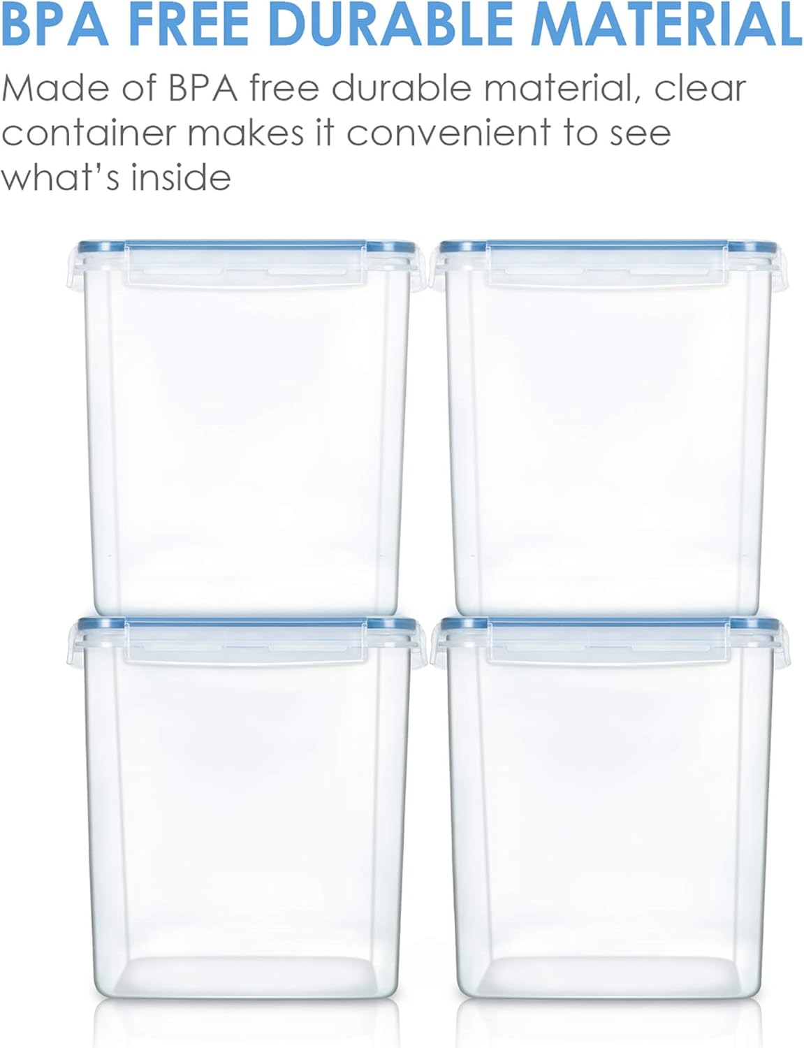 Vtopmart Food Storage Containers 2.5L / 84.5oz, 4 Pieces BPA Free Plastic Airtight Canister for