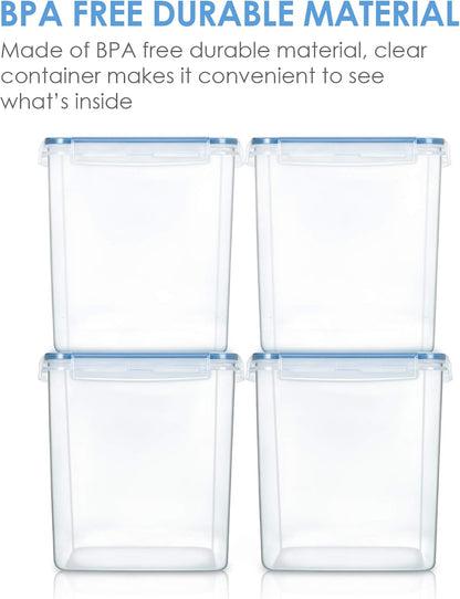Vtopmart Food Storage Containers 2.5L / 84.5oz, 4 Pieces BPA Free Plastic Airtight Canister for