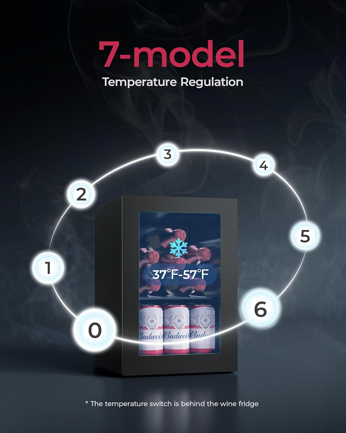 6 Bottles and 6 Cans Compact Beverage Refrigerator, Freestanding Mini Fridge with Temperature