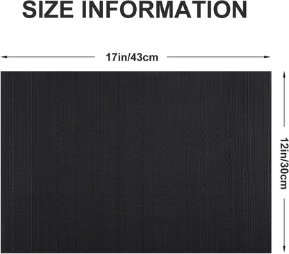 Vinyl Placemats Set of 8, PVC Woven Washable Non-Slip Table Mats, Heat Resistant Wrinkle Free Place