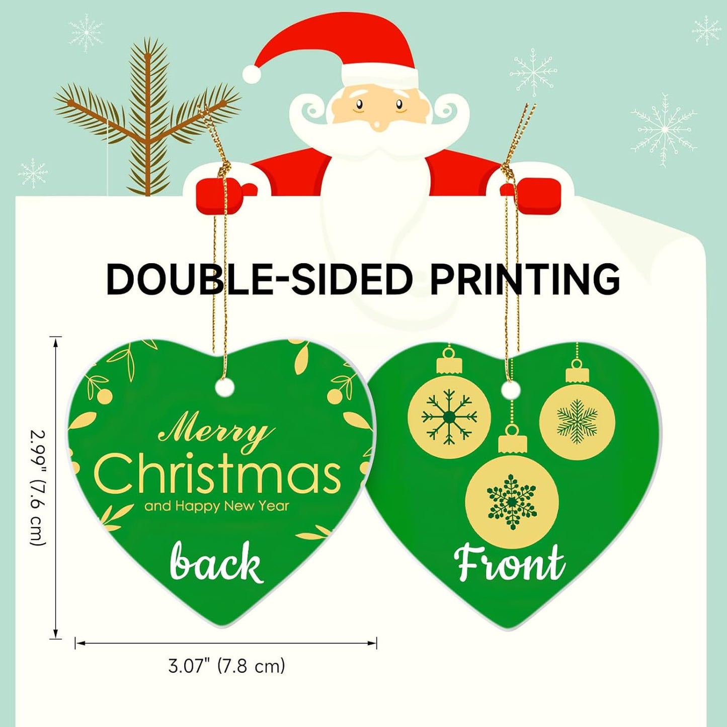 Personalized Christmas Ornaments 2025 Ceramic Custom Picture Text Hanging Ornament Customized