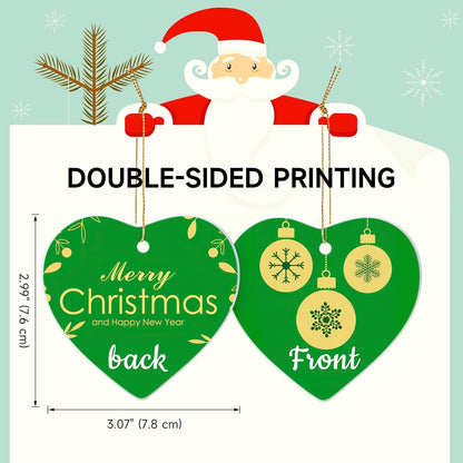 Personalized Christmas Ornaments 2025 Ceramic Custom Picture Text Hanging Ornament Customized