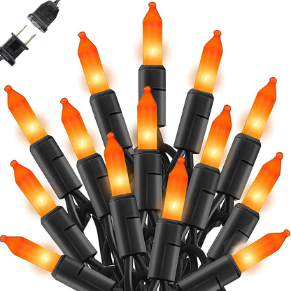 Dazzle Bright Orange Halloween Lights, 40FT 200 Count Mini String Lights, Waterproof Halloween