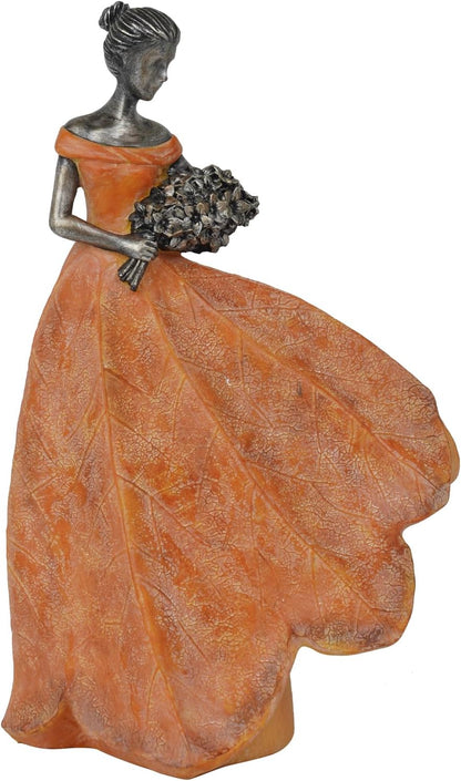 Guichifun Fairy Statue Collection Home Decoration - Orange Leaf Angel Girls Resin Home Decor for