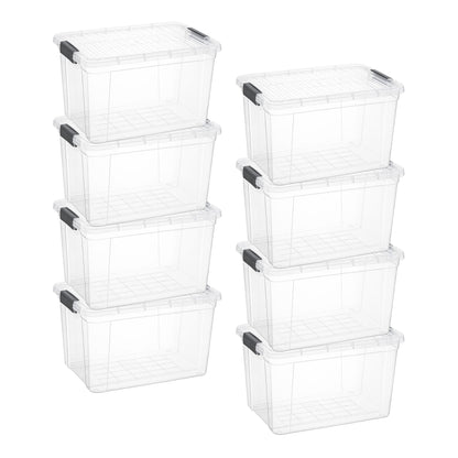 Superio Clear Storage Boxes with Lids, 26 Quart Plastic Container Bins for Organizing, Stackable