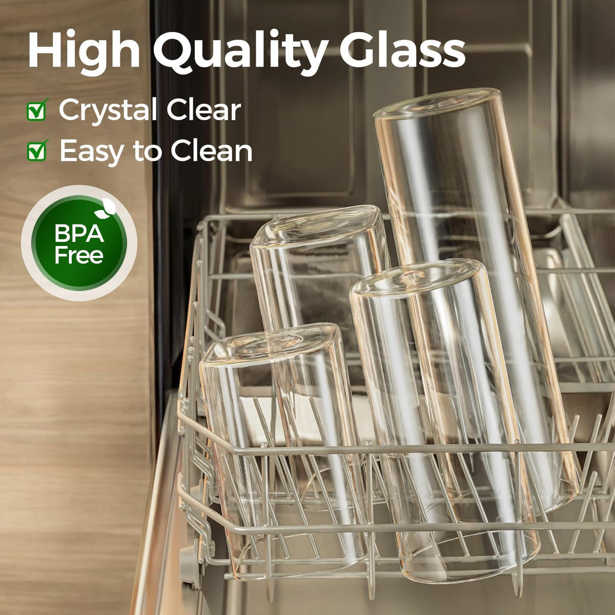 ComSaf Food Storage Containers with Airtight Lids Set of 6, Clear Glass Canister Food Jar with